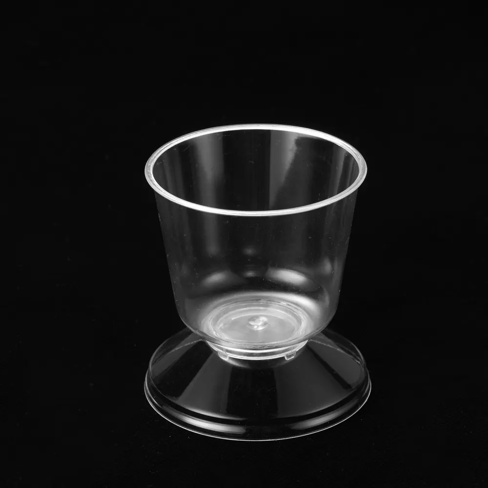 Mini copo de plástico transparente descartável, mini poliestireno duro inquebrável