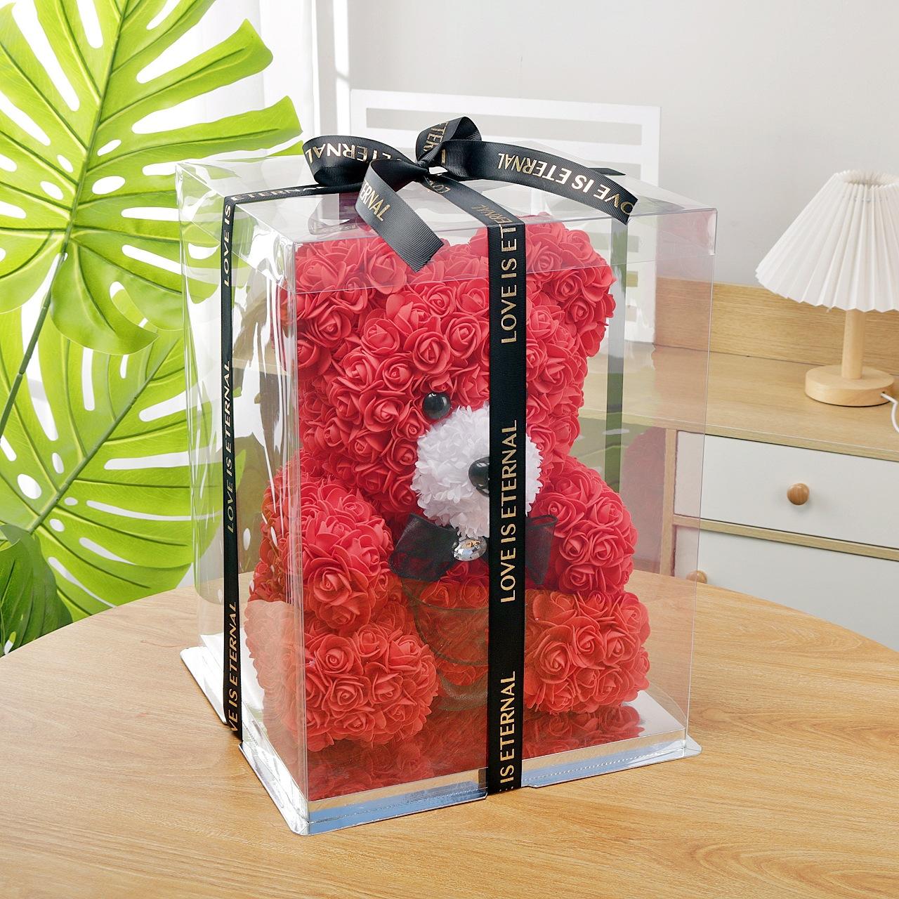 Nuevo oso de peluche + caja de regalo de 40 cm + lámpara roja