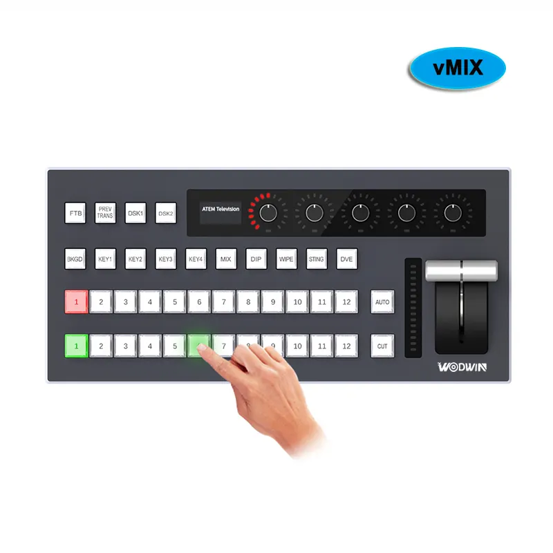 VMix-controlador de teclado profesional de 12 canales, Panel mezclador de interruptor de vídeo, transmisión en vivo, conmutador de vídeo para Software Vmix