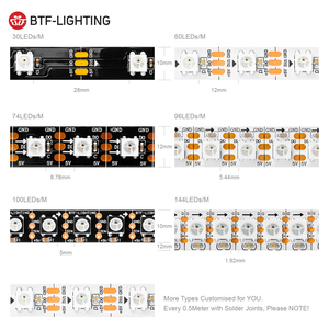 Neues Projekt Installation programmierbare Verfolgung DC5V vollfarbig IP67 IP20 IP65 144 Pixel LED Streifen Ws2812 adressierbar - Product Image 2