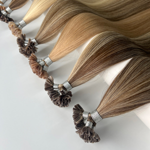 プロのフラットチップケラチンバージン髪サプライヤー,エクステ,Cabello Humanoナチュラル,ナノF U I Kチップ生人間の髪エクステンション