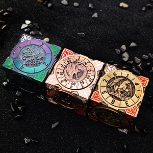 Kim loại 7 trong 1 rắn lớn xúc xắc rubik's <span class=keywords><strong>Cube</strong></span> RPG cthulhu Tabletop hướng dẫn trò chơi xúc xắc phụ kiện DND kim loại Xúc xắc lớn - Product Image 5