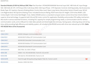 デルタVFD-MS300シリーズドライブモデルVFD4A2MS43ANSAA電気機器 - Product Image 4