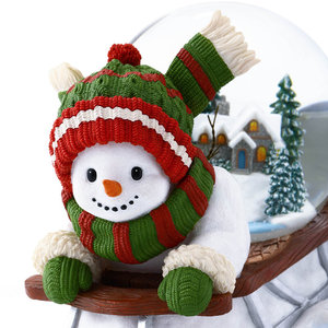 Güzel büyük müzikal kızak kar küresi özel noel kar küresi - Product Image 3