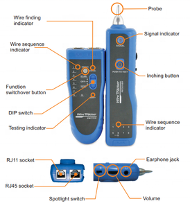 Tone Generator Probe Cable Tracker <strong>Network</strong> Lan Tester RJ45 RJ11 Finder - Product Image 5