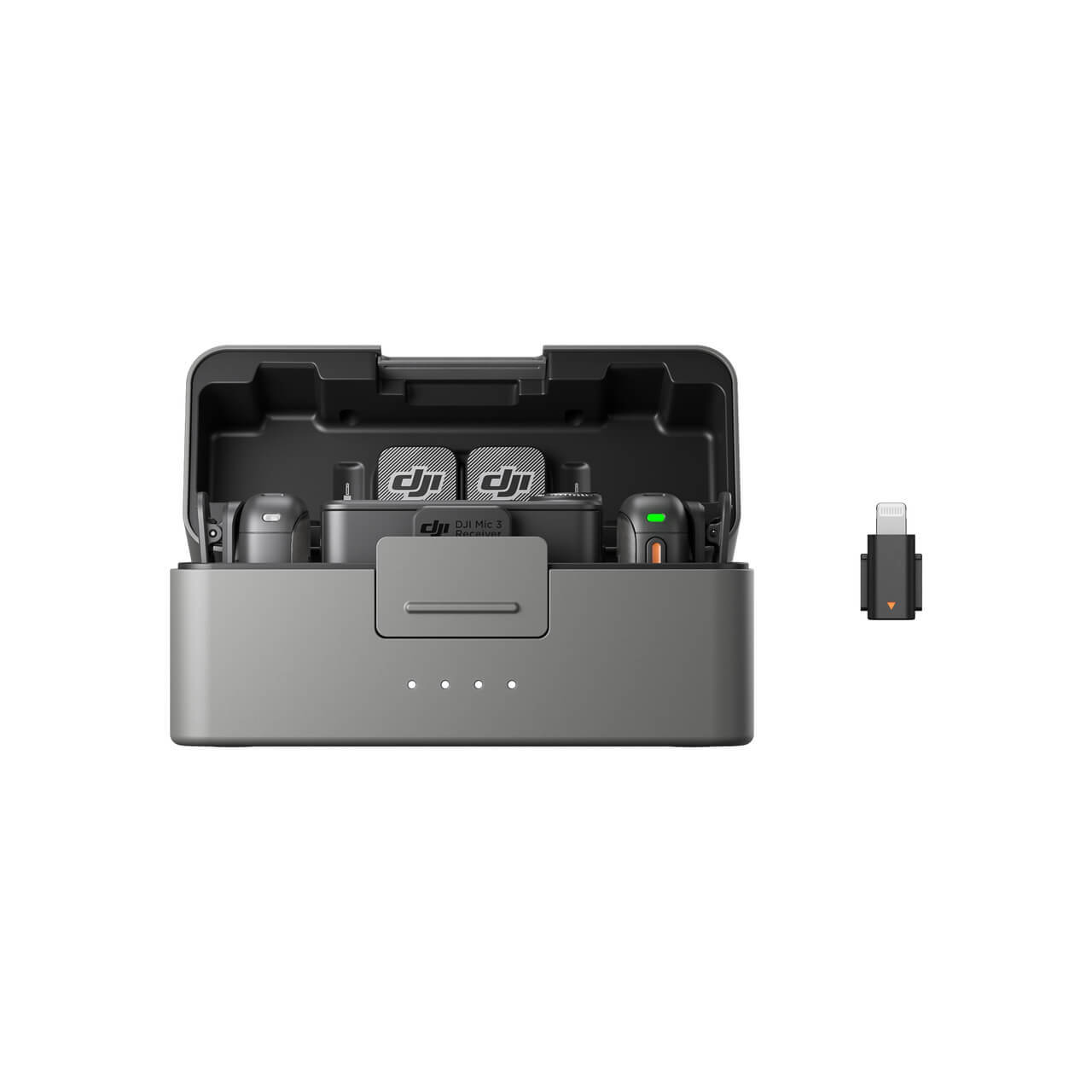 Mic 3(2 TX+1 RX+Charging Case) +Mobile Phone Adapter Black