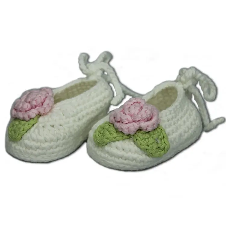 Chaussures pour nouveau-né en coton, petites chaussures faites à la main en chine, écologiques, uniques, mignonnes, Crochet, 2019