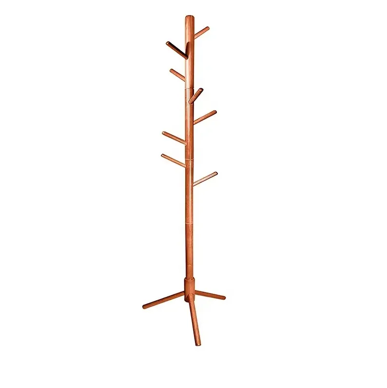 Colgador de pie multifuncional de fácil montaje, Perchero de madera en forma de árbol para ahorrar espacio