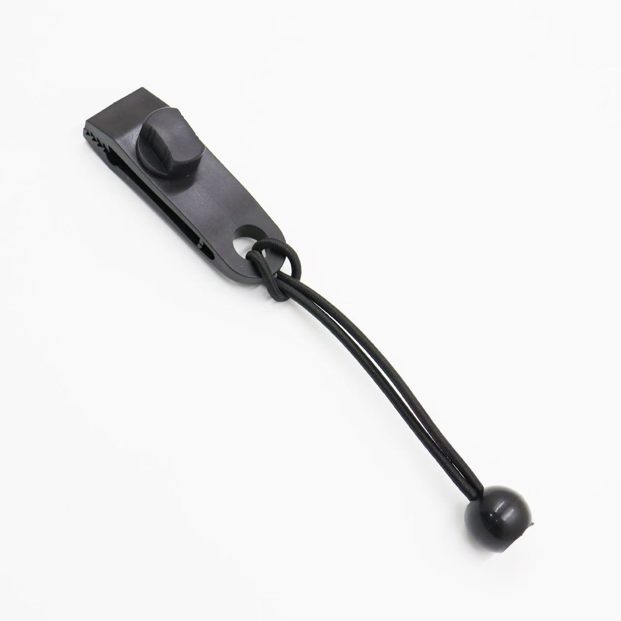 Army-green clip + elastic cord