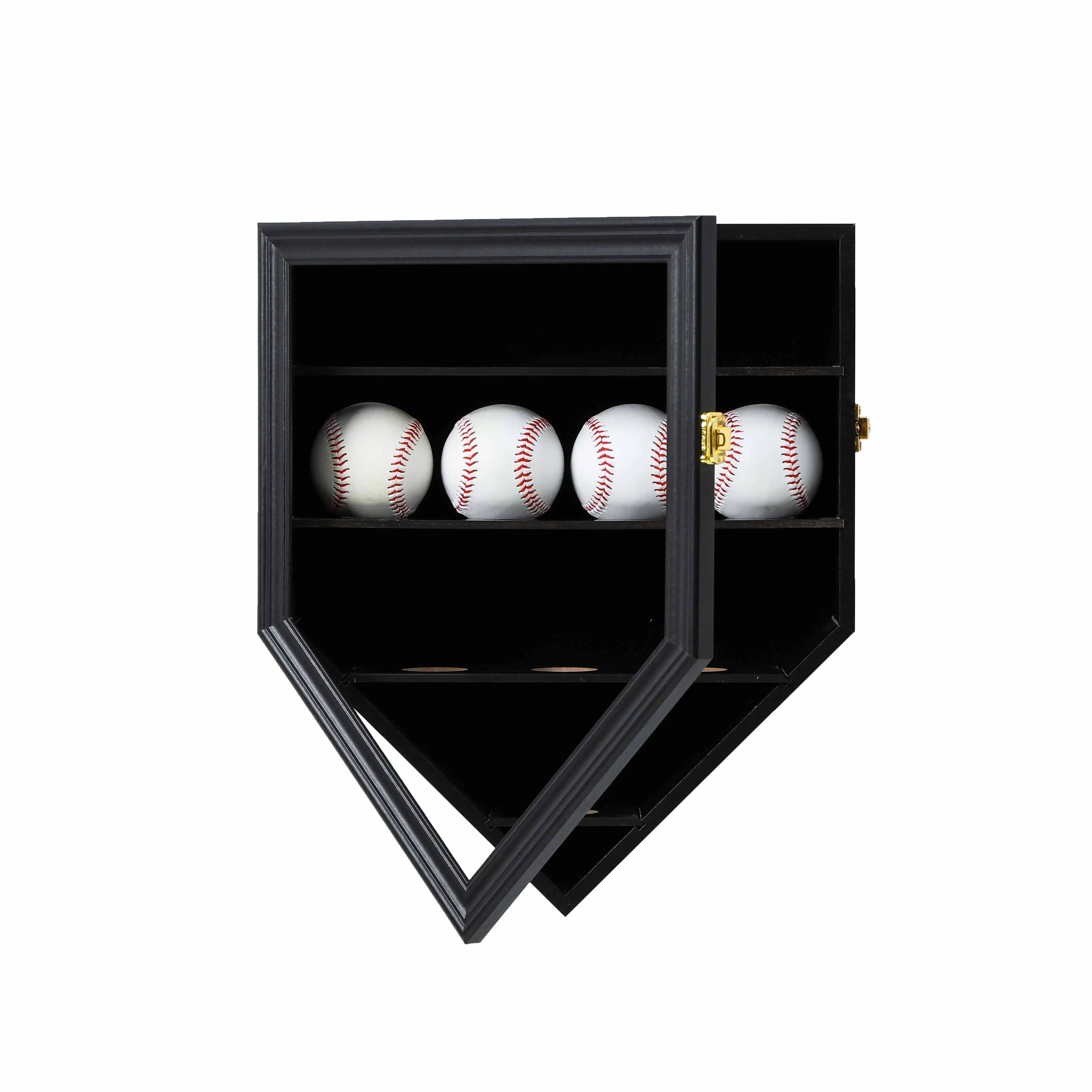 Vitrine de bague de baseball et de championnat en bois avec acrylique transparent 98% UV-Anti acrylique armoire murale boîte d'ombre pour la décoration intérieure