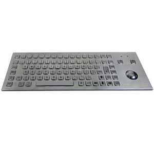 Teclado de montaje en Panel a prueba de vandalismo de acero inoxidable Industrial IP65, con 12 teclas de función y Trackball óptico - Product Image 1
