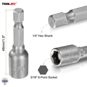 Hex manyetik çelik düz 8mm soket adaptörü somun Setter sürücü matkap ucu 1/4 inç Hex DIY endüstriyel sınıf DIN standart OEM güç - Product Image 4