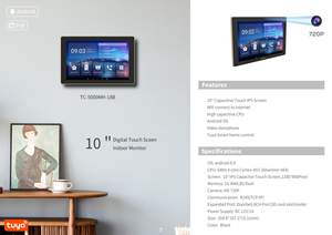 Sistema de intercomunicación de 2 vías, videoportero de 10 pulgadas, hogar inteligente, sistema operativo Android TUYA, sistema de intercomunicación de tableta inteligente para apartamento Villa - Product Image 5
