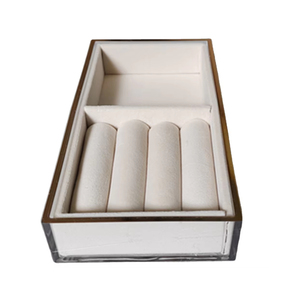 Tuyệt Vời Nhung Mềm Thiết Kế Kim Loại <span class=keywords><strong>C</strong></span>ạnh Với Khung <span class=keywords><strong>Acrylic</strong></span> Bền Khay Đồ Trang Sứ<span class=keywords><strong>c</strong></span> Cho Nhẫn Đá Quý Bông Tai Vòng Đeo Tay Phụ Nữ Đồng Hồ - Product Image 1