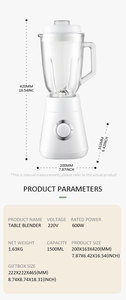 Frullatore elettrico da tavolo staccabile per uso cucina ed esterno con funzione di impulso - Product Image 6