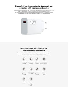 Xiaomi 45Wターボ充電電源アダプター (タイプA) EU標準対応Pro Max iPad 5V3A出力20V25A 0.5A入力Gan AC/DC - Product Image 3
