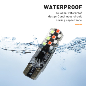 T10หลอดไฟ LED 8SMD Led1หลากสีโคมไฟอ่านหนังสือไฟตกแต่งภายในรถพร้อมรีโมท - Product Image 3