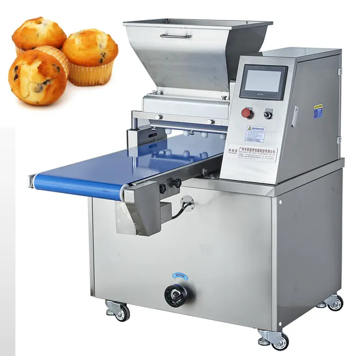 Máquina comercial para hacer depósitos de láminas de esponja para masa de pastel y taza, máquina automática de llenado de crema