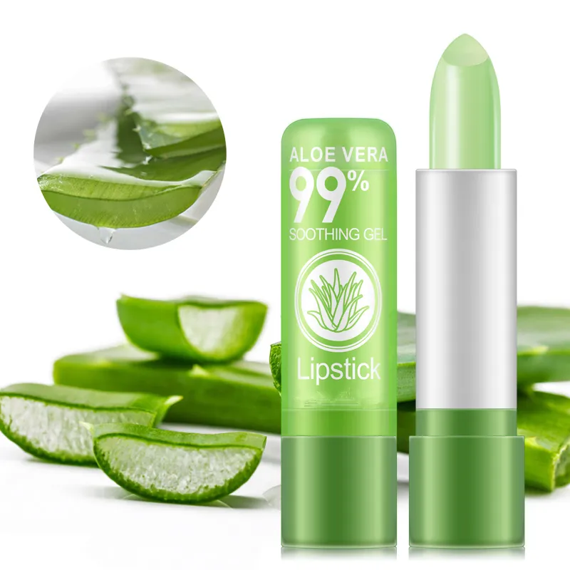 Aloe Vera Hidratante Lápiz labial Temperatura Cambiado Color Bálsamo labial Magic Pink Protector Labios Cosméticos