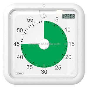 Timer visivo con orologio e luce notturna, Timer per il conto alla rovescia di 60 minuti per i bambini, Timer magnetico da cucina con promemoria batteria scarica - Product Image 1