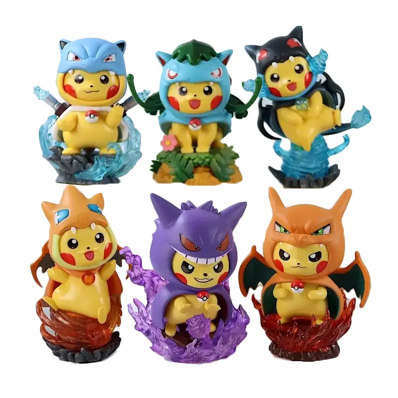 Hot Selling Cosplay Pokemoned Boxen Anime Pika Modell Statue Sammlung Anime Action figuren für Kinder Jungen Mädchen Spielzeug