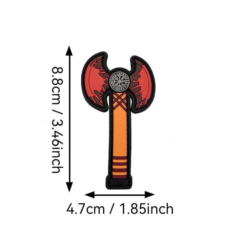 Viking battle axe with black edging -d2-1-1