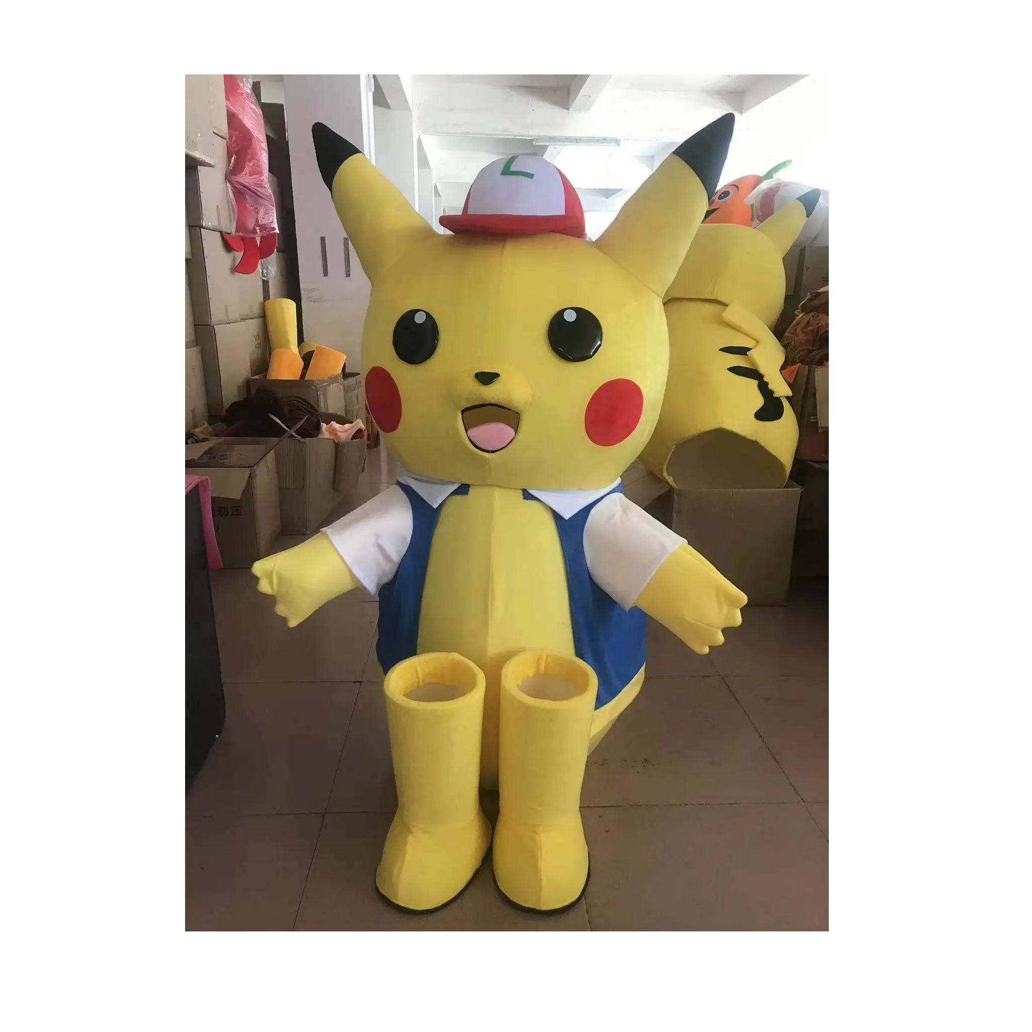 Mignon Pikachu mascotte dessin animé poupée haute qualité Cosplay Anime Costume pour adulte Halloween noël fête d'anniversaire