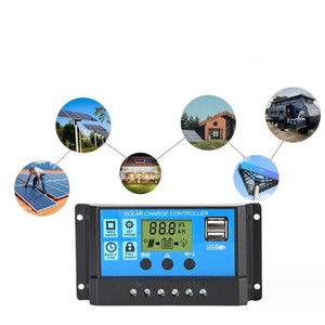 MPPT Solarladeregler 12 V/24 V 30 A 20 A 10 A Solarregler PWM-Batterielader mit LCD-Anzeige und doppel-USB 5 V-Ausgang