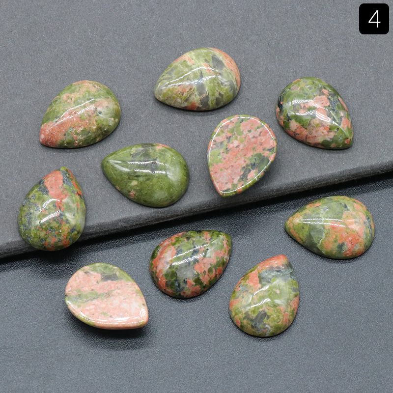 15x20mm floral green stone-single