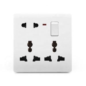 Interruptor de pared oculto para el hogar, enchufe multifunción 86 de CA de 110V y 240V, enchufe de ocho orificios con panel 16A