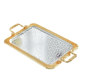 豪华金属上菜托盘镀金优雅水果托盘和餐具套装 - Product Image 6