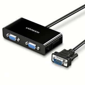 UGREEN <strong>VGA</strong> Male to 2Female Video Splitter <strong>VGA</strong> <strong>1</strong> in <strong>2</strong> Out Switch Support 1920*1440 @60HZ for PC TV Monitor - Product Image 1