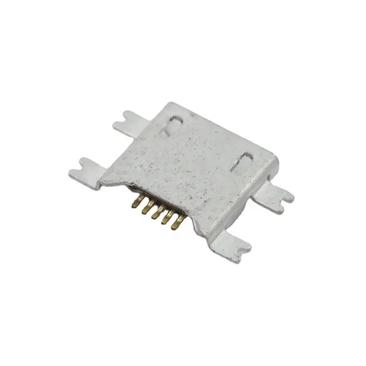 Conector de solda 4 pinos ou 4 pés, concha de ferro ou cobre preta plástico 4 p micro usb fêmea conector de solda com smt