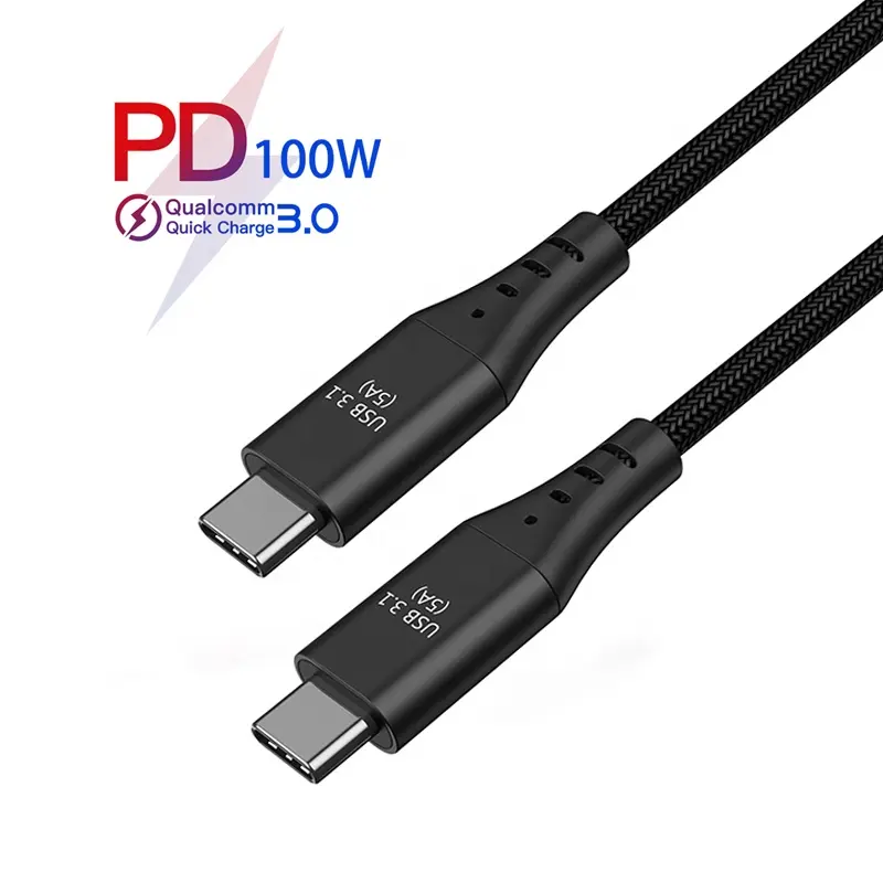 Cable USB 3,1 tipo C Gen 2, Cable macho a tipo C, USB-C, de carga rápida PD 5A para Macbook