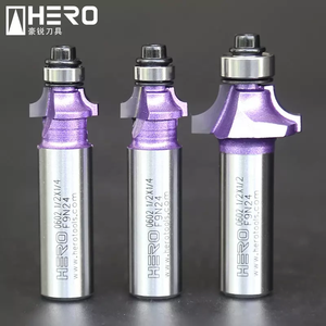 HERO China Manufacture Quality Corner Cnc <strong>Pcd</strong> Round Over Bit Milling <strong>Cutter</strong> With Bottom Bearing for Wood - Product Image 1