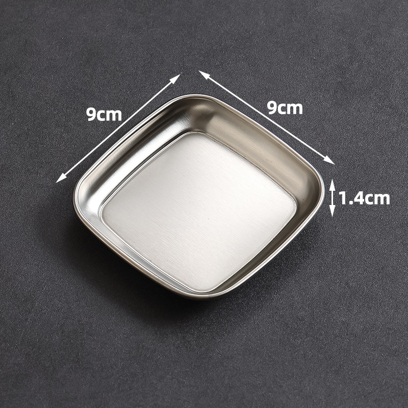 9cm single-compartment square plate (silver)