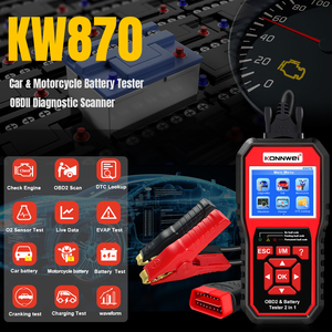 Konnwei Automotive OBD2 Scanner KW870 Car Battery <strong>Test</strong> OBD2 Diagnose 2 in 1 <strong>Device</strong> 12V Car Diagnose Tool for <strong>Auto</strong> Engine System - Product Image 3