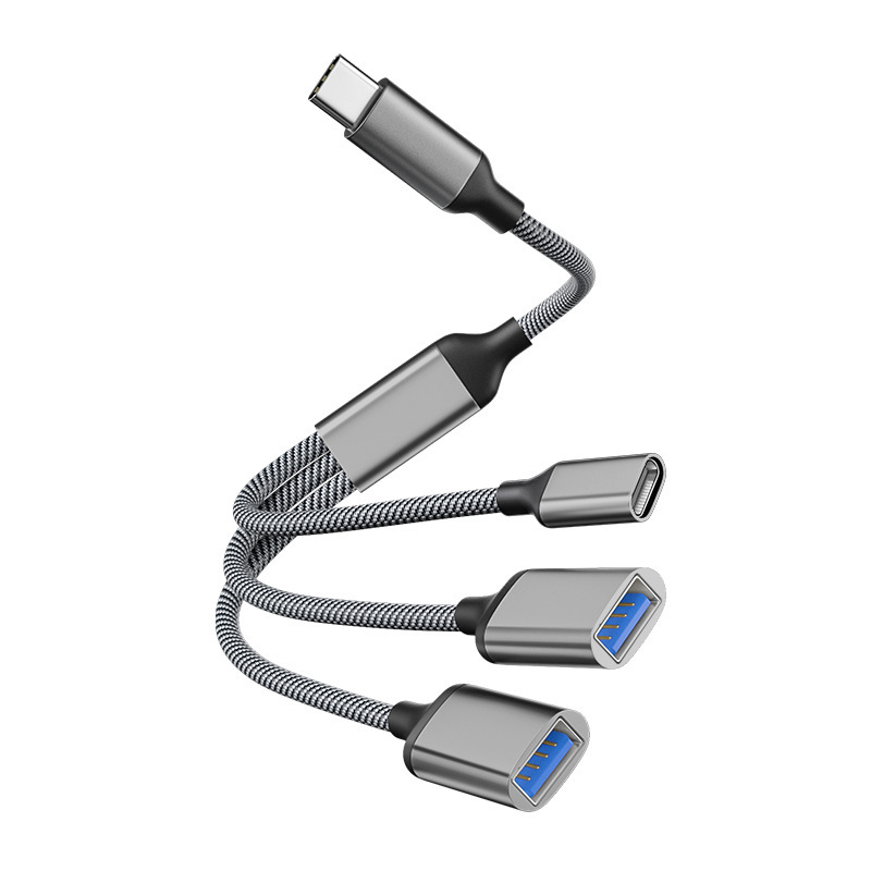Type-C to USB 1-in-3 10W (Grey)