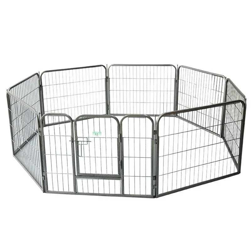 Wholesale black folding portable breathable dog fence Heavy duty wire dog fence board outdoor indoor universal dog play and run