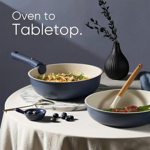 19pcs nhôm không dính <span class=keywords><strong>Cookware</strong></span> Set có thể tháo rời xử lý màu xanh đá cẩm thạch lớp phủ cảm ứng thân thiện với môi cổ điển nhà bếp <span class=keywords><strong>Cookware</strong></span> Set - Product Image 4