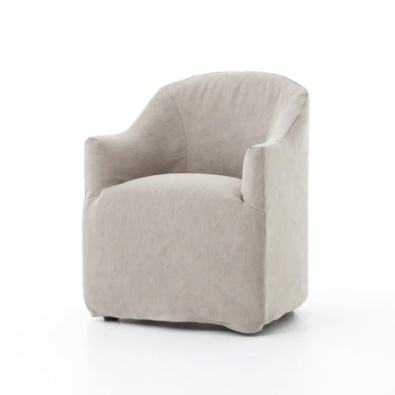 Moderno wabi-sabi moderno sedia di accento della metà del secolo soggiorno con piumino singolo piumino di lino poltrona di lino