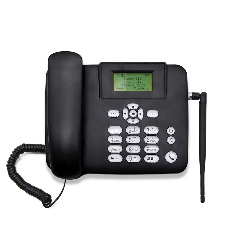 GSM Desk Phone Dual Sim card Table 2G telefono fisso senza fili telefono Desktop con Antenna TNC