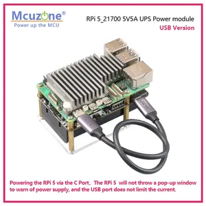 Raspberry Pi 5 UPS modulo di potenza, 21700 5 v5a, USB-C di uscita con funzione di negoziazione PD personalizzato - Product Image 6