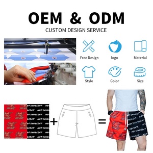 Pantalones cortos de malla Buker con bolsillos y cuerdas al por mayor 100% poliéster, pantalones cortos de malla de 5 pulgadas con estampado personalizado para hombre con cintura elástica - Product Image 3