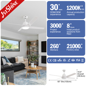 1stshine Заводская защита глаз светодиодное освещение ZigBee переключатель белые пластиковые лезвия прочный потолочный вентилятор освещение - Product Image 3