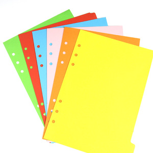 ECO Colored A5 Paper Page Dividers Filofax lose-blatt notebook Inserts Organizer Spacer 6 löcher Separator Page Planner Index - Product Image 1