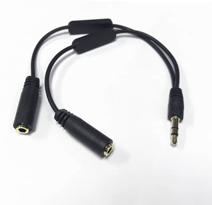 3.5mm Stereo Masculino para Dual Fêmea Áudio Headphone/Headset Y Splitter Cable com Volume Control Switch