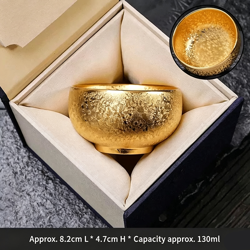 Tazza da tè in oro dorato, confezionata in confezione regalo