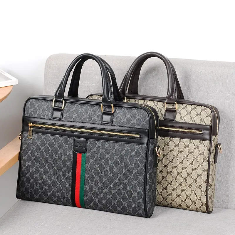 Роскошный дизайнерский мужской портфель большой емкости водонепроницаемая сумка для ноутбука высокого качества кожаные сумки