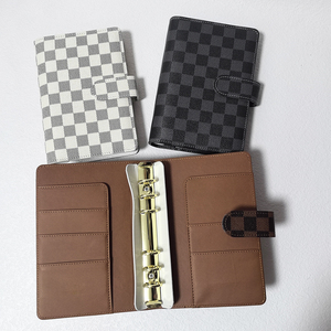 Bán buôn Chất lượng cao lỗ đấm checkerboard chất kết dính ngân sách kế hoạch A5 chất kết dính 6 Vòng phong bì hệ thống Ví - Product Image 4